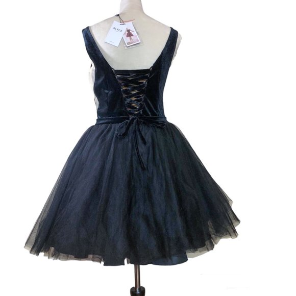 NWT ALYCE PARIS Dress Prom Cocktail Mini Tulle Black Ballerina Style Size 10 - Picture 5 of 11